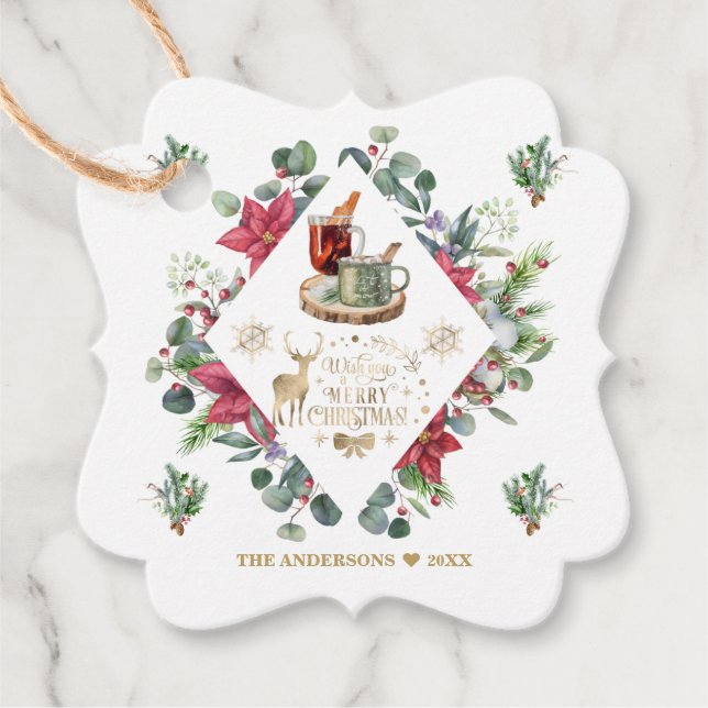 Vinterandeskript Önskar dig en God jul Gåvor Etiketter (Framsida)