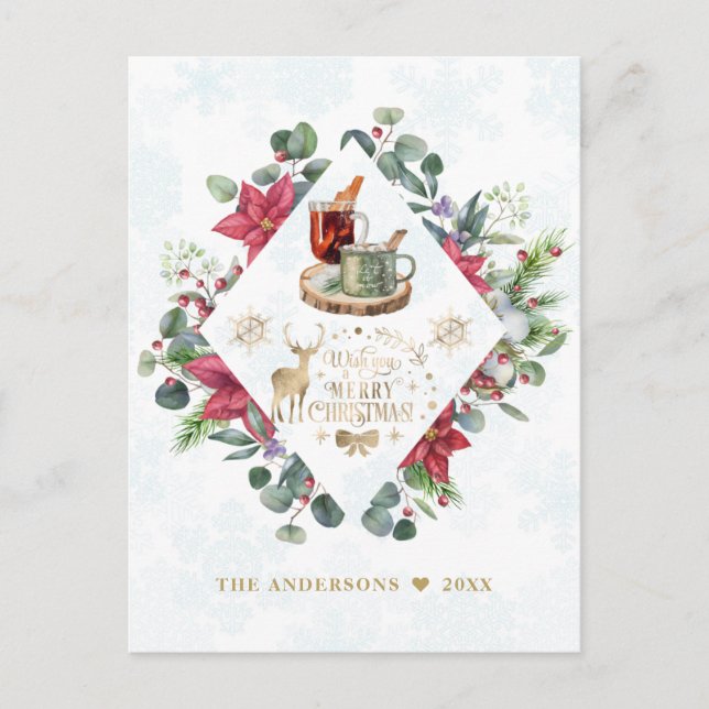 Vinterandeskript Önskar dig en God jul Vykort (Framsida)