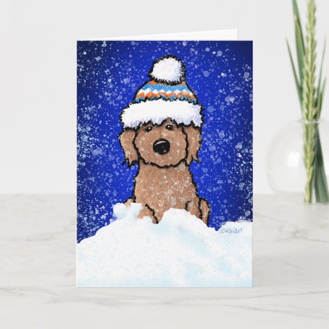 Vinteraprikosdoodle julkort helgkort (Framsida)