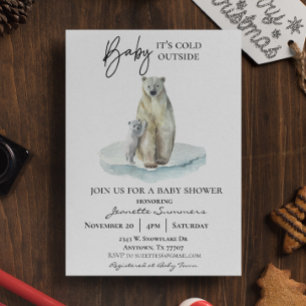 Vinterarktisk Polar Bear Baby kall Exside-dusch Inbjudningar