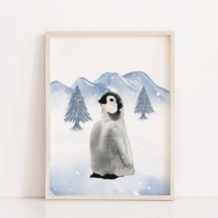 Vinterarktiska djurets Penguin Nursery Wall Decor Poster