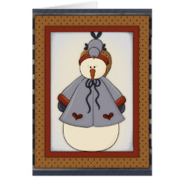 Vinterårsäsong Snowfolk Snögubbe Greeting Card 2 Hälsningskort