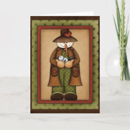 Vinterårsäsong Snowfolk Snögubbe Greeting Card 3 Helgkort