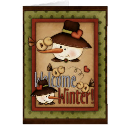 Vinterårsäsong Snowfolk Snögubbe Greeting Card 6 Hälsningskort