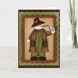 Vinterårsäsong Snowfolk Snögubbe-hälsningskort 4 Helgkort