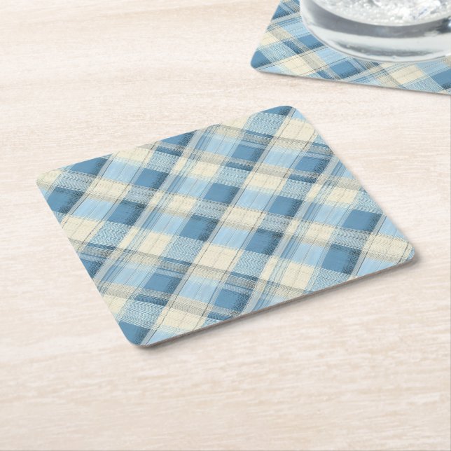 Vinterarv Tartan | Frostbite Glen Diamond Underlägg Papper Kvadrat (Vinklad)