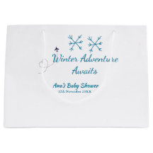 Vinteräventyr väntar baby shower blå snöflinga