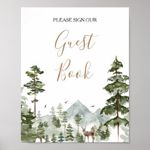 Vinteräventyr väntar på bröllopsdusch gästbok poster