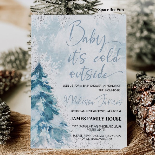 Vinterbabydusch Boy Baby det är kall utanför Baby Inbjudningar (Winter baby shower Boy Baby it's cold outside Baby shower invitation Winter baby shower invites Chri)