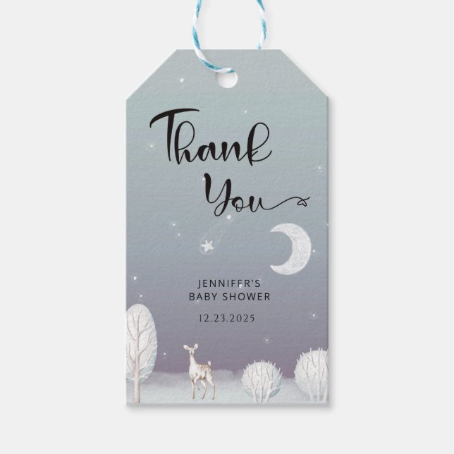 Vinterbabydusch tack för att du ger märkre presentetikett (Framsidan)