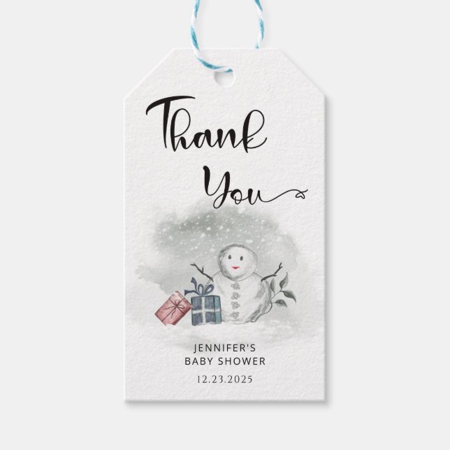 Vinterbabydusch tack presentetikett (Framsidan)