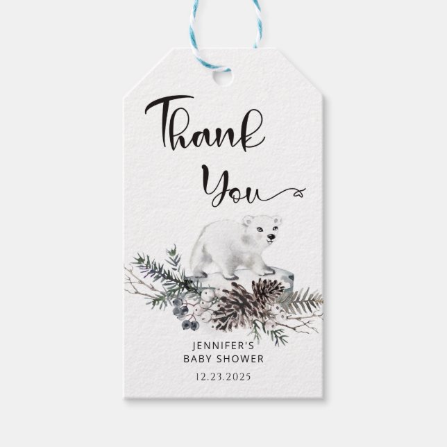 Vinterbabydusch tack presentetikett (Framsidan)