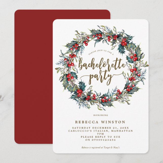 vinterbachelorettpartiet inbjudan (Fram/baksida)