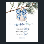 Vinterbåge Chinoiserie Mimosa Bar Affisch<br><div class="desc">Vinterbåge Chinoiserie Mimosa Bar Affisch,  Mimosa Bar Festsign Affisch,  Blå Jul Mimosa Bar Affisch.</div>