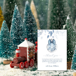 Vinterbåge Snöflinga Ornament Bebis Bjudning Tack Kort