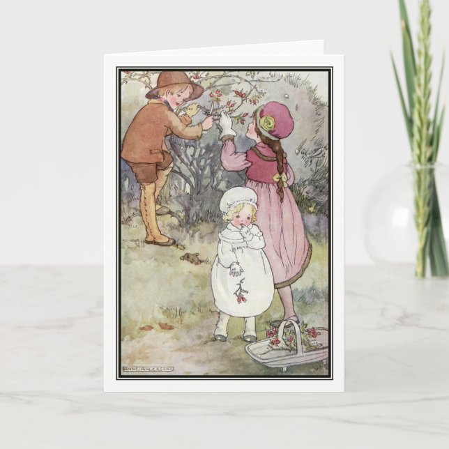 Vinterbär av Anne Anderson Helgkort (Framsida)