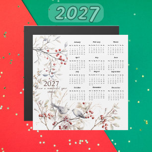 Vinterbär Fåglar Jul 2027 Kalender