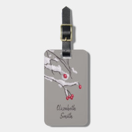 Vinterbär förgrena sig i snöanpassningsbarnamn bagagebricka