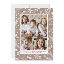 Vinterbär i Ecru Jul Firande Platt Kort