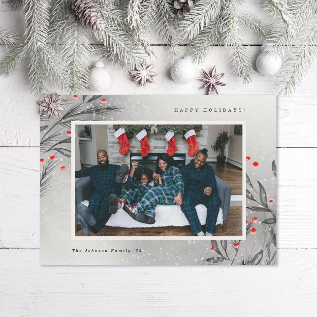 Vinterbär Snöig Foto Julkort (Skapare uppladdad)