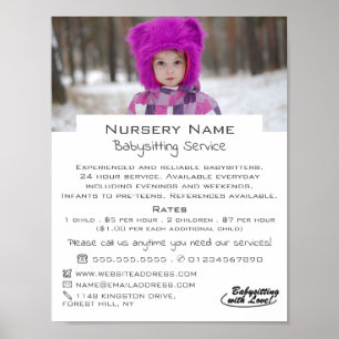 Vinterbarn, Babyvvakt, Daycare, Nursery Advert Poster