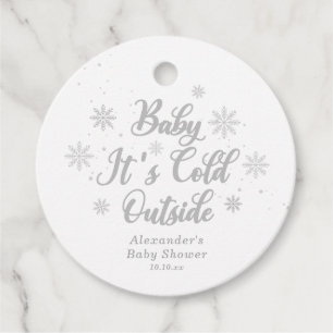 Vinterbarn Det är kallt ute Baby Shower Gåvor Etiketter