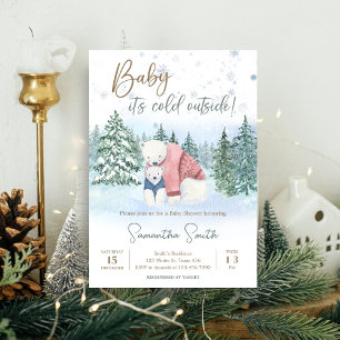 Vinterbarn Det är kallt ute Baby Shower Inbjudningar