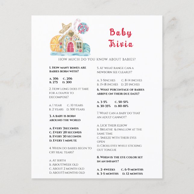 Vinterbarnstrivia | Baby Shower-spel (Framsida)
