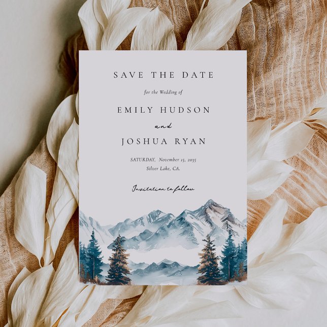 Vinterbergen Gräs Träd Bröllop Spara Datumet (Skapare uppladdad)