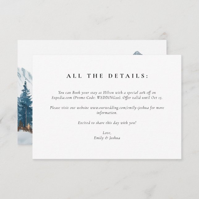 Vinterbergen Gräs Träd Bröllop Tilläggskort (Fram/baksida)