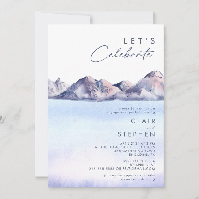 Vinterberget Låt oss firande inbjudan (Framsida)