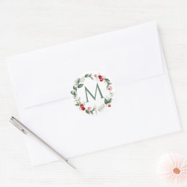 Vinterberries Monogram - etiketter för små rundor