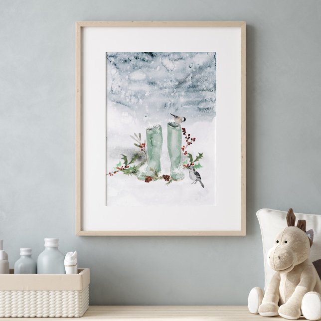 Vinterberry, fåglar och Snö Poster (Skapare uppladdad)