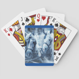 Vinterbilsfoto för vackert Horse Team Casinokort