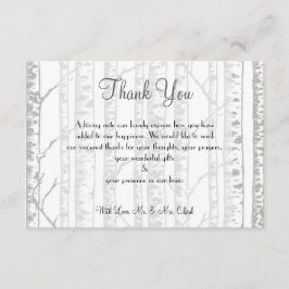 Vinterbjörkträ tackar dig att card tack kort