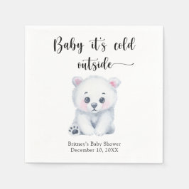 Vinterbjörn - baby är det kallet utanför polarna pappersservett