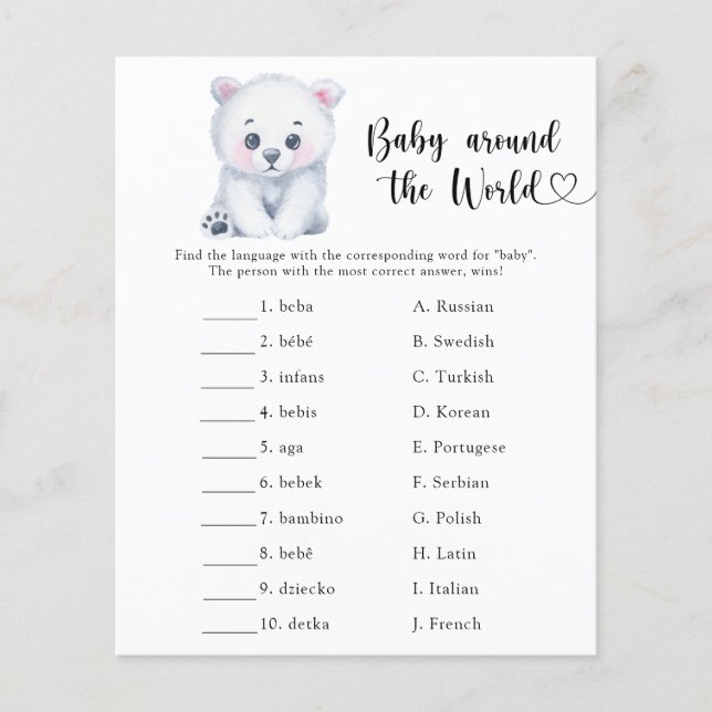 Vinterbjörn - Baby värld runt-polar (Framsida)