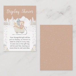 Vinterbjörn Bear Brown Sleigh Visning Shower Tilläggskort