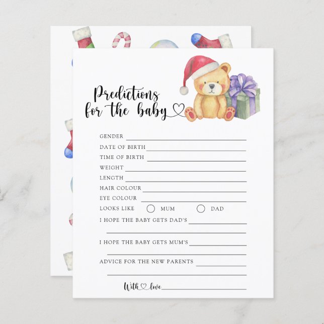 Vinterbjörn - bebisprediktioner och råd (Fram/baksida)