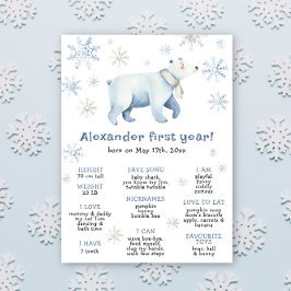 Vinterbjörn första födelsedag Milestone Birthday Poster