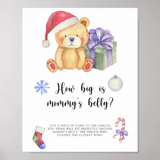 Vinterbjörn, Hur stor är mammas mage spel Poster (Framsidan)