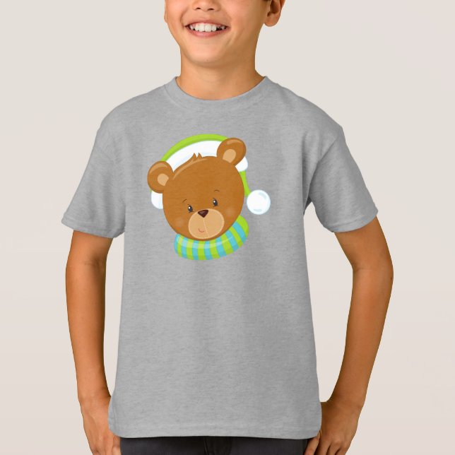 Vinterbjörn, kutbjörn, brunbjörn, björn med hatt t shirt (Framsida)