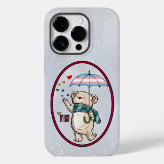 vinterbjörn med paraply i Transgender Flagga Colo