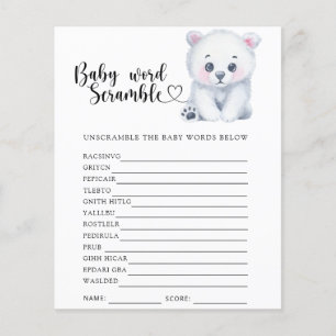 Vinterbjörn polar - Skamspel Baby Ord