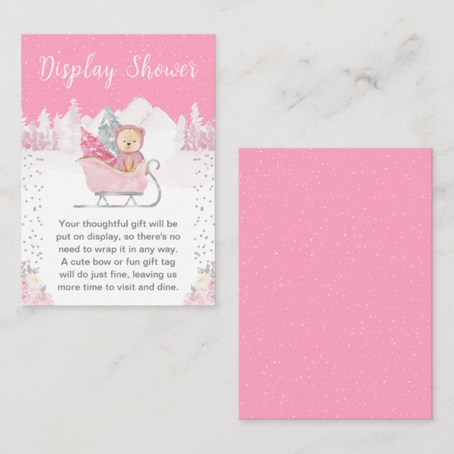 Vinterbjörn Rosa släde Display Dusch Tilläggskort (Fram/baksida)