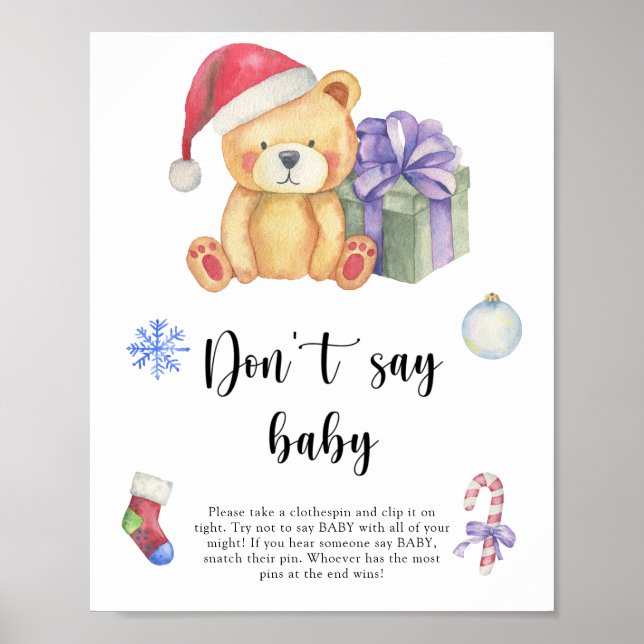 Vinterbjörn - Säg inte babyaffisch Poster (Framsidan)