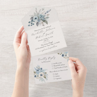 Vinterblå Blommigt