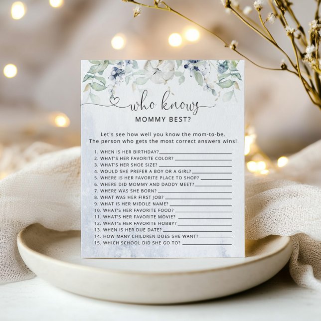 Vinterblå eukalyptus Vem vet mammas bäst spel (Skapare uppladdad)