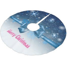 Vinterblå Julgransmatta Borstad Polyester