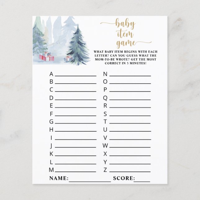 Vinterblå skog \ Baby-artikelspel (Framsida)